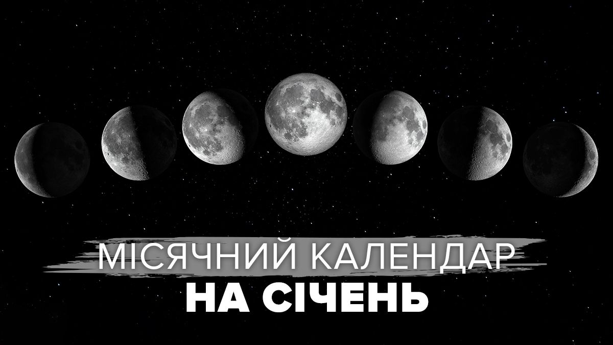 Місячний календар на січень Місячний календар на січень