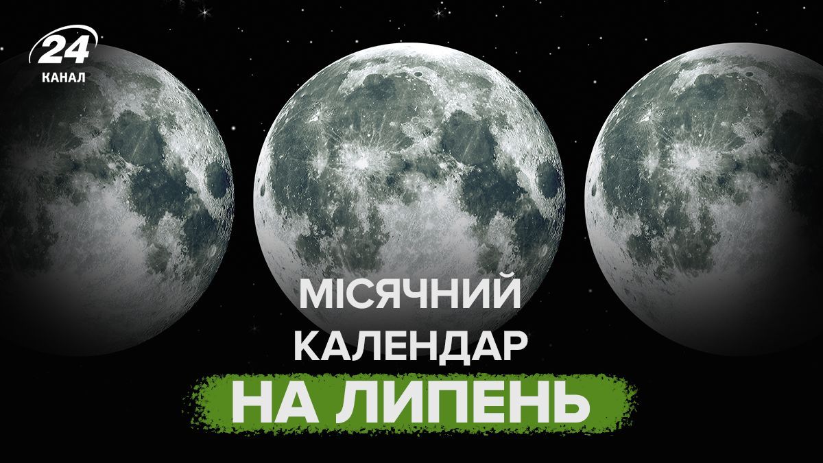 Місячний календар на липень 2025